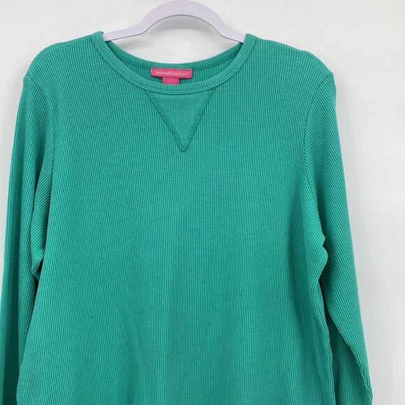 Woman Within  Round Neck Long Raglan Sleeve Knit Pullover Sweater Green Large - Picture 2 of 9